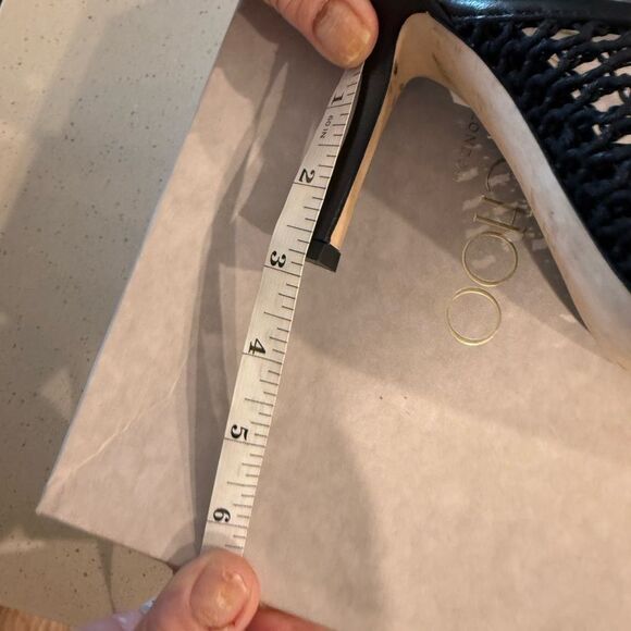 Jimmy Choo Black Mesh Mules Size 37 - Picture 5 of 10